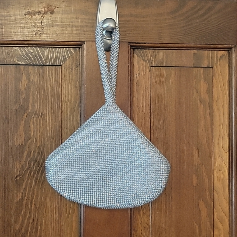 Diamond silver evening bag